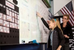 girl at board