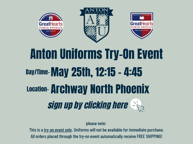 Anton Uniforms TryOn Event Great Hearts Archway North Phoenix